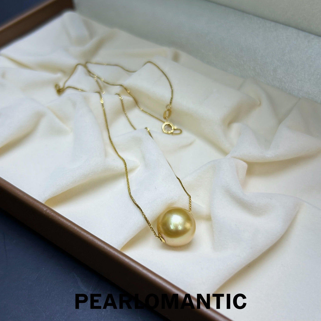 [Fine Jewelry] South Sea Golden Pearl 11.5mm Single Pendant w/ 18k Gold