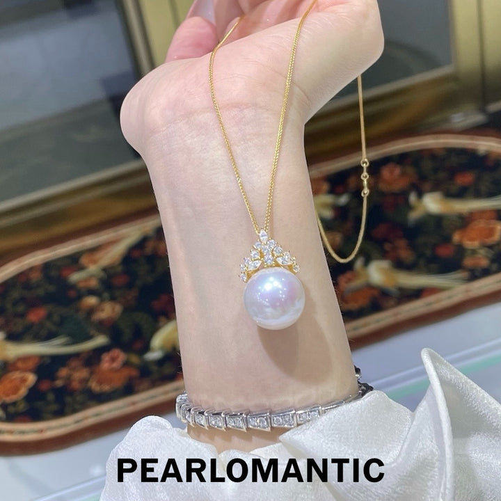 [Designer’s Choice] Snow Queen 15–16mm Pinky Tone Mirror Pearl s925 Pendant