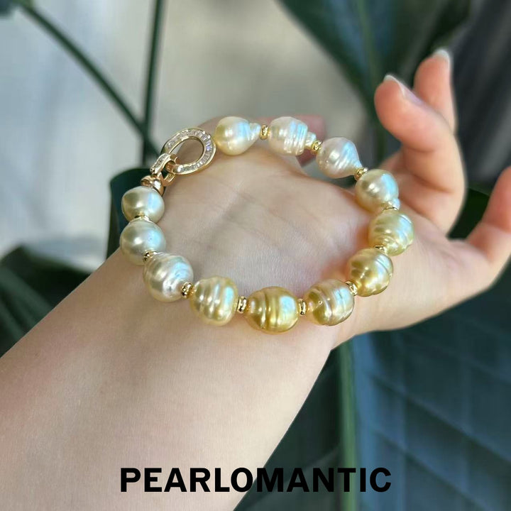 [Designer's Choice] South Sea & Australian White Pearl Half & Half S925 Silver Bracelets