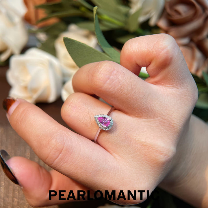 [Fine Jewelry] 18k Gold & Diamonds & Pink Sapphire Lotus Bloom Ring Size US6.5