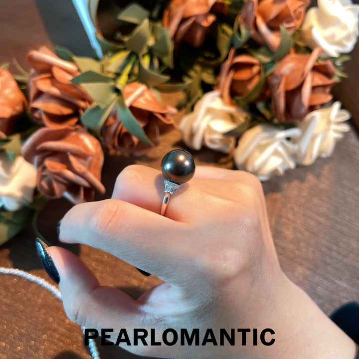 [Fine Jewelry] 18k Gold & Tahitian Black Pearl 13mm Big Size Rings