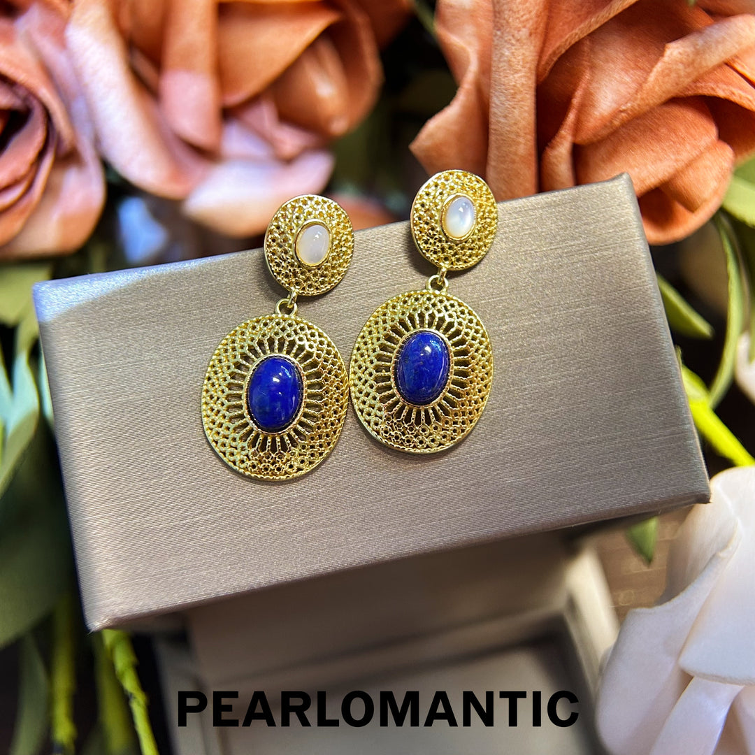 [Everyday Essentials] Lapis Lazuli & MOP Soluna Buccellati Style Earrings