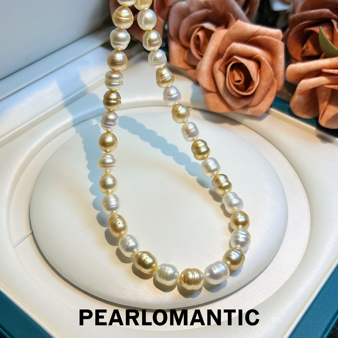 [Designer's Choice] South Sea Golden & Australian White Pearl Twirl & Glow Necklace