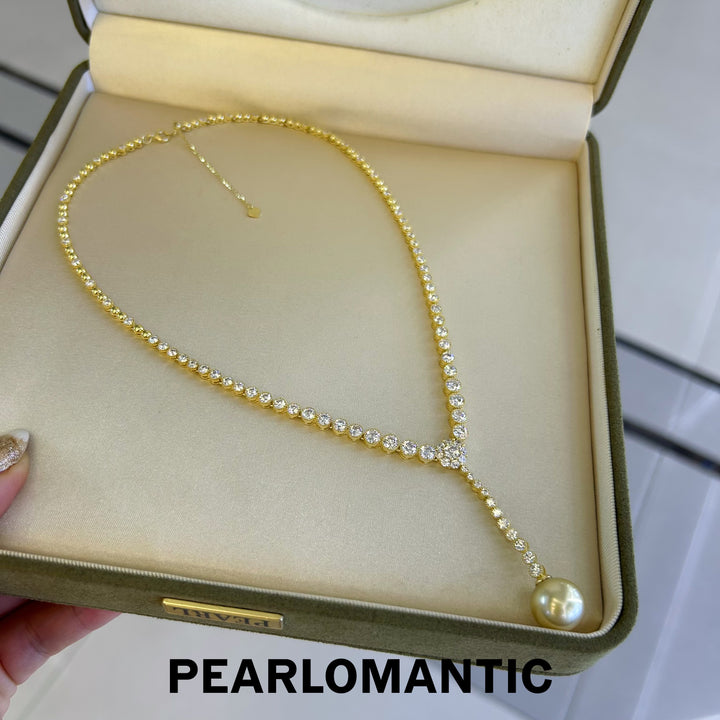 [Mid-Year Sale] Sunlight Grace – S925 Silver & South Sea Pearl Y-Necklace