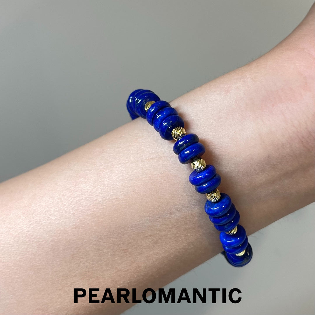 [Designer’s Choice] Midnight Orbit Old-Mine Lapis Lazuli Beaded Bracelet
