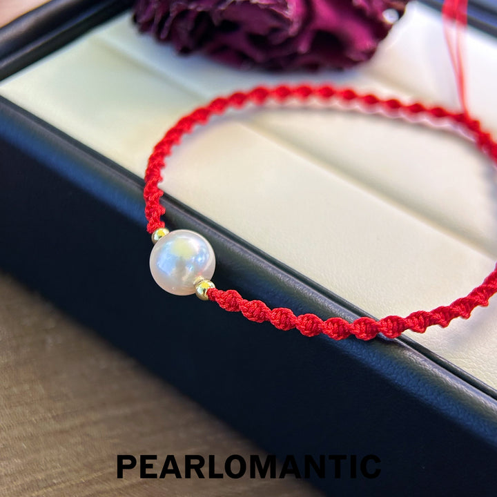 [Fine Jewelry] 18k Gold & Akoya Pearl 8-8.5mm Adjustable Red-Line Bracelets