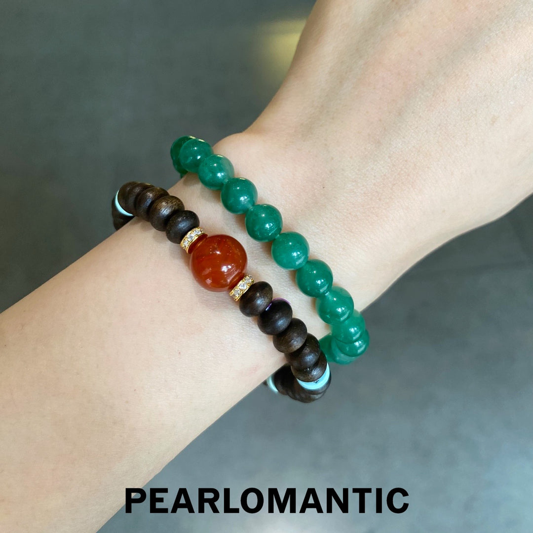 [设计师臻选] 大地沉静发光沉香绿松石手工手链