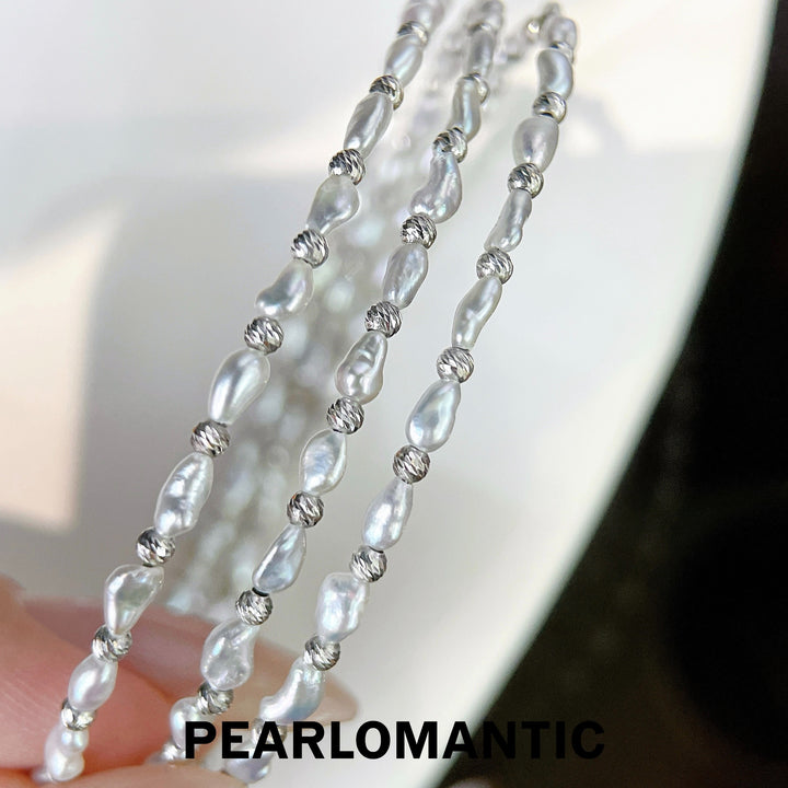 [Designer's Chioce] Australian White Keshi Pearl Moonlight Bead Bracelets w/ S925 Silver