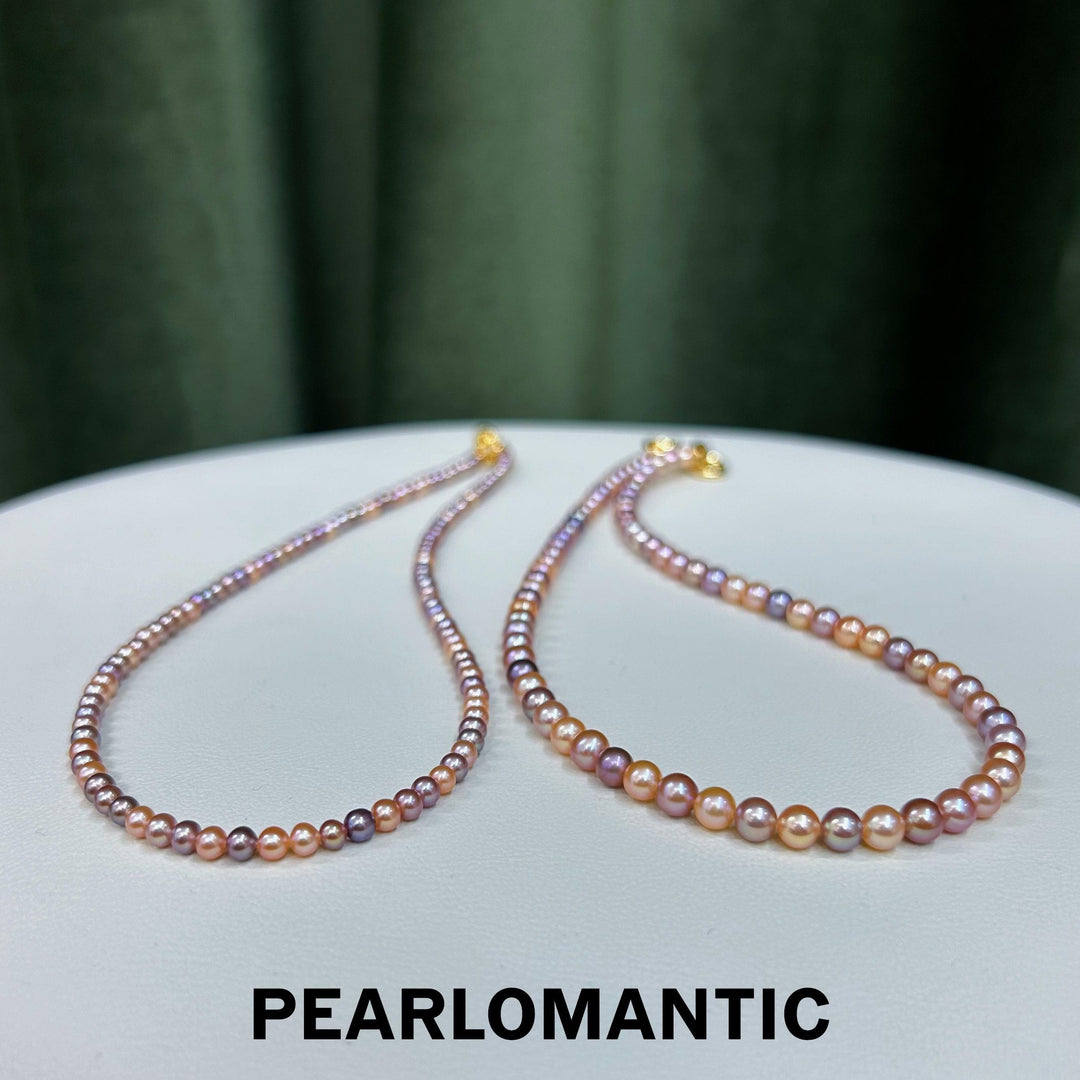 [Designer's Choice] Freshwater Pearl Natural Color 3-6mm All-purpose Clasp Double-Layer Necklace
