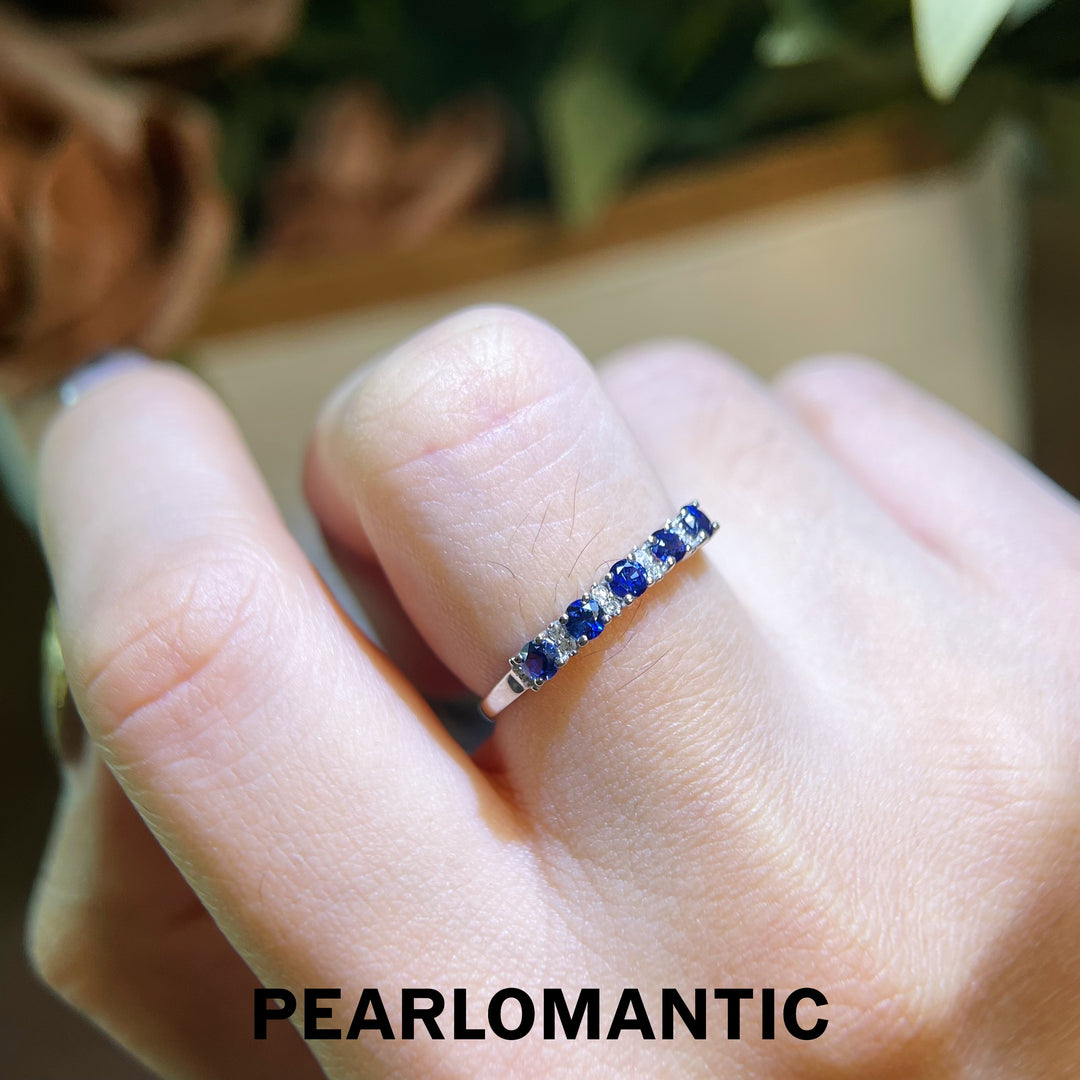 [Fine Jewelry] Sapphire & Diamonds & 18k White Gold Eternity Rings