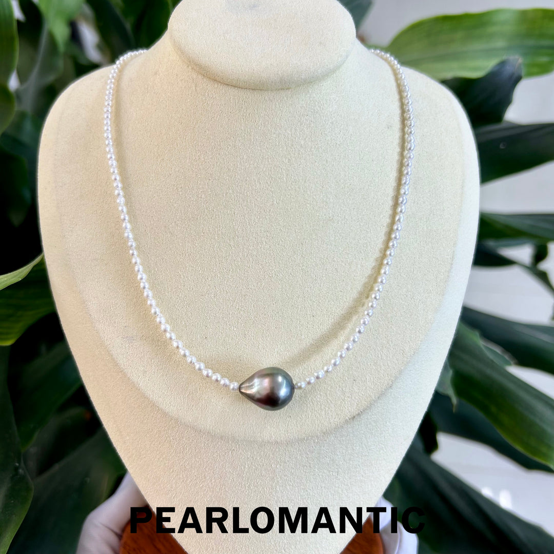 [Designer's Choice] Tahitian Baroque Pearl 10*14mm w/ Freshwater Pearl 2-3mm Baroque Necklace