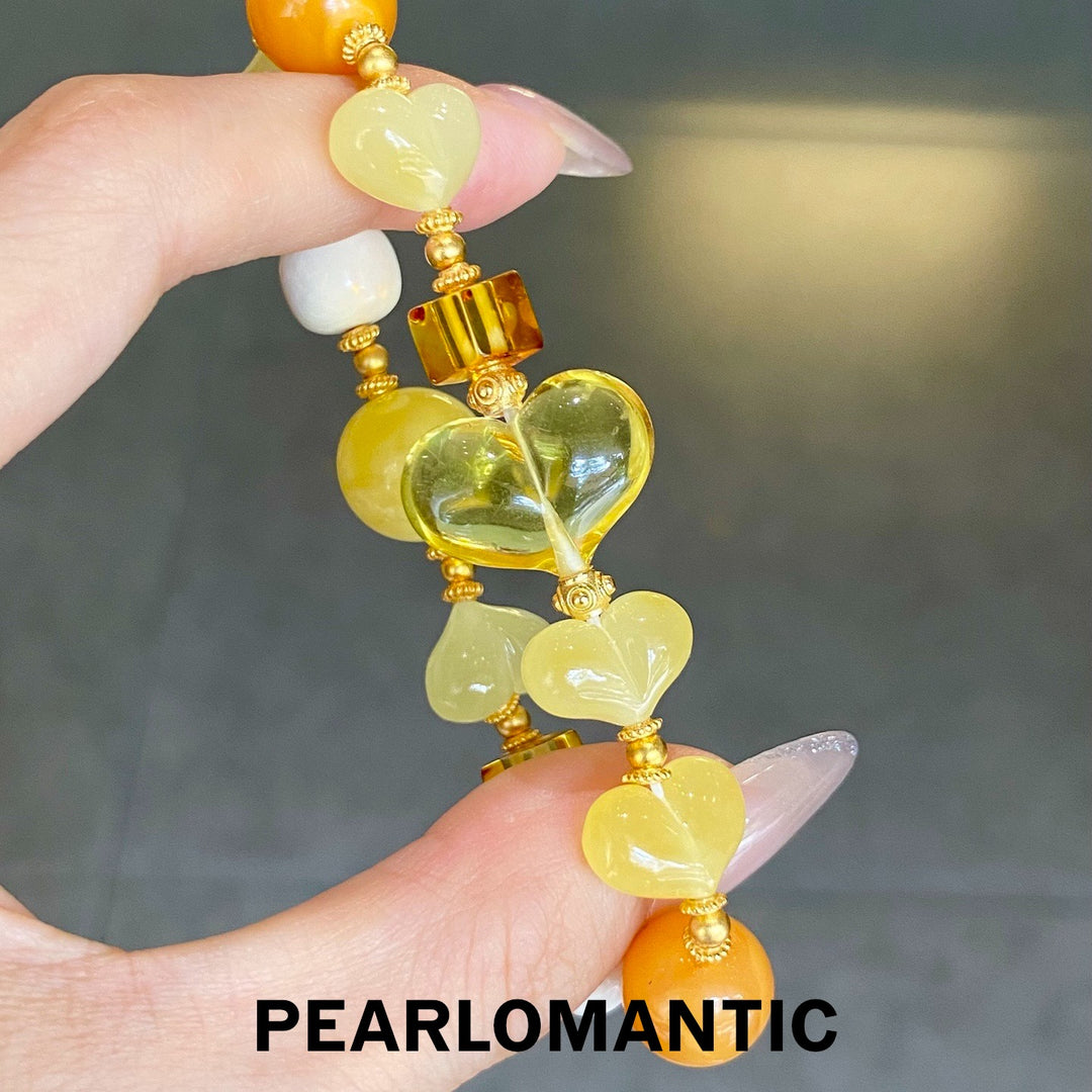 [Group-Buying] Golden Glow: Amber & Beeswax Amber Synergy Bracelet w/ S925 Silver