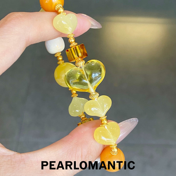 [Group-Buying] Golden Glow: Amber & Beeswax Amber Synergy Bracelet w/ S925 Silver