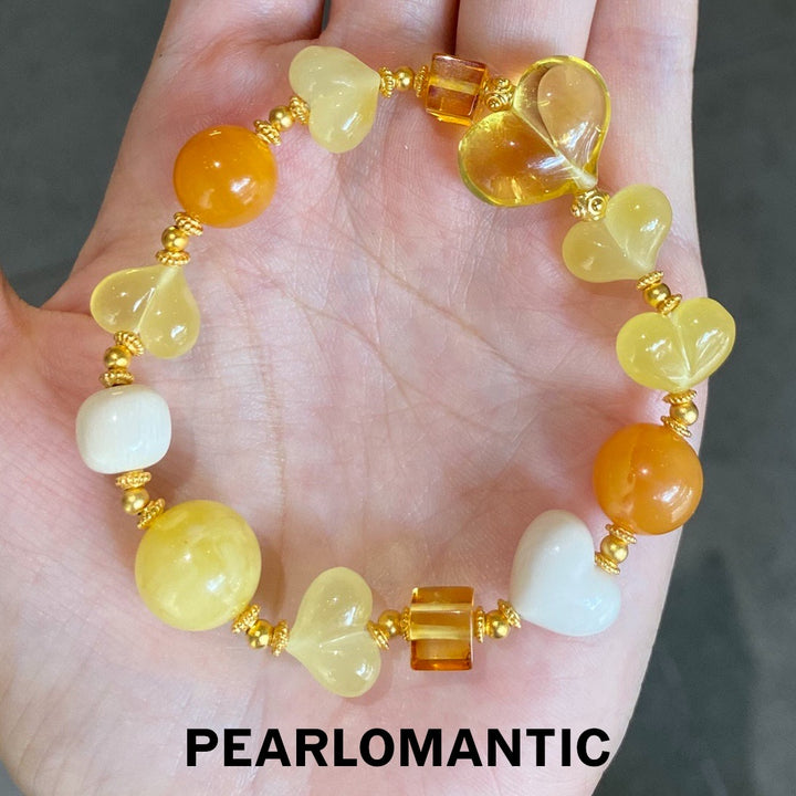 [Group-Buying] Golden Glow: Amber & Beeswax Amber Synergy Bracelet w/ S925 Silver