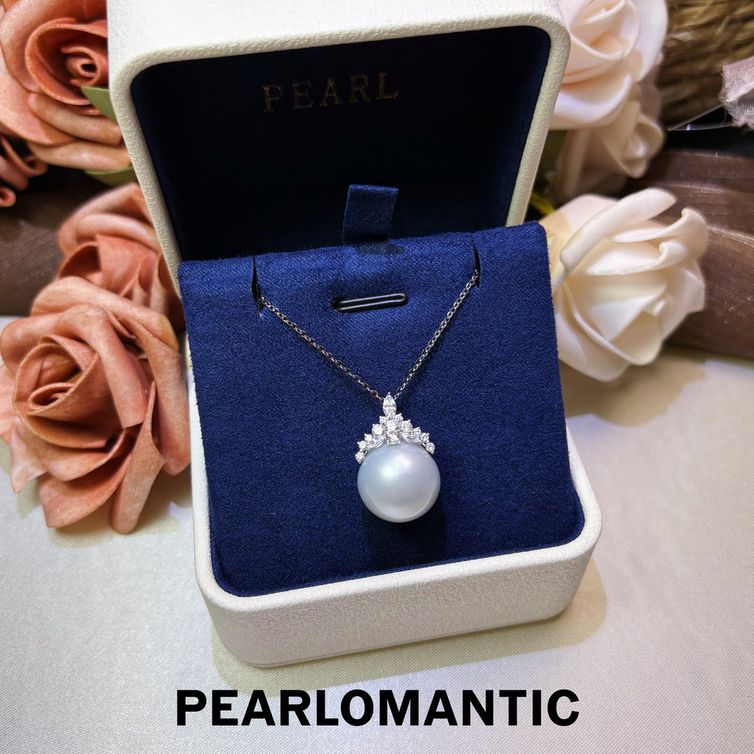 [Fine Jewelry] Snow Crown 14.6mm 4A+ Australian White South Sea Pearl PT900 Pendant