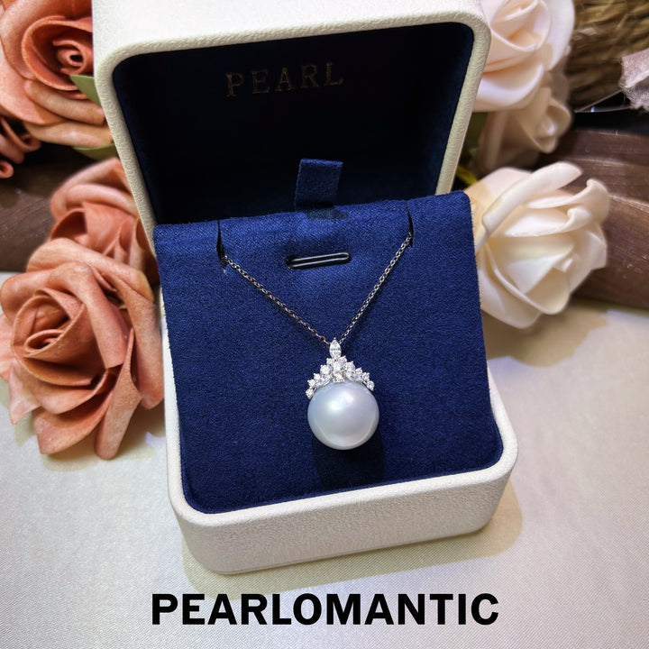 [Fine Jewelry] Snow Crown 14.6mm 4A+ Australian White South Sea Pearl PT900 Pendant