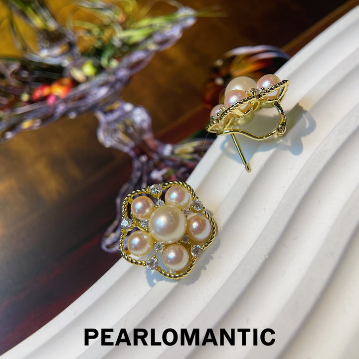 [Fine Jewelry] Akoya 5-8mm Pearl Starry Design Earrings w/ S925 Silver