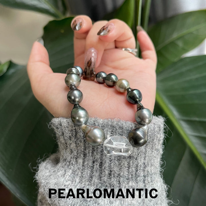 [Designer's Choice] Tahitian Black Pearl & Natural Crystal Urban Shadow Bracelets
