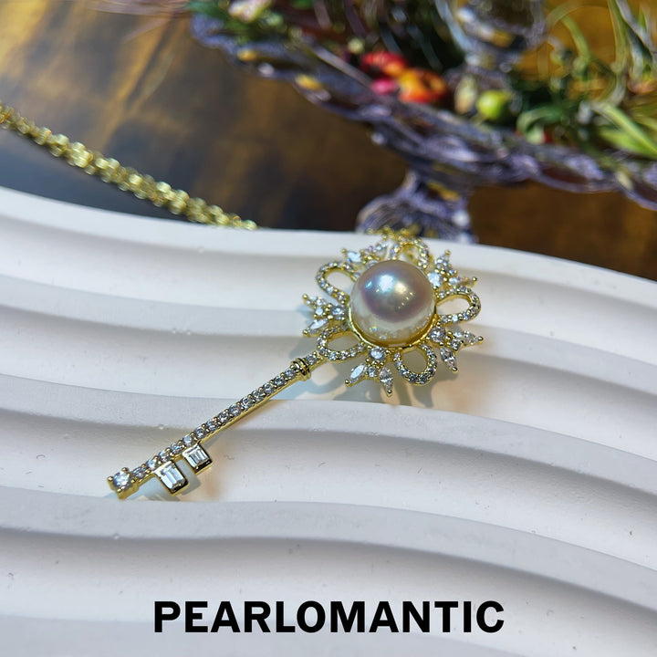 [Fine Jewelry] Akoya 9-10mm Pearl Key Design Pendant w/ S925 Silver