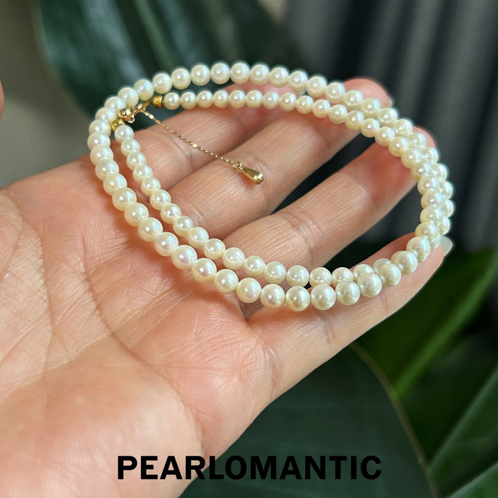 [Joyas finas] Collar Ajustable Akoya Perla 4-5mm Pequeña Elegancia Bebé