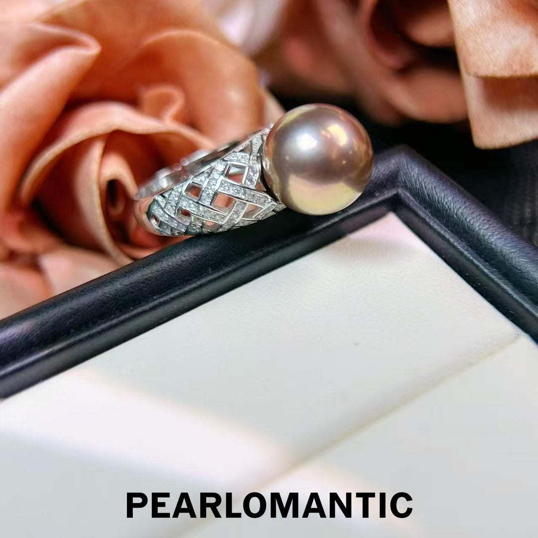 [Elección del Diseñador] Anillo llamativo de perla cultivada de agua dulce morada de 11.6 mm Radiant Velvet Dusk