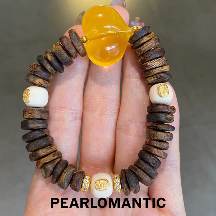 [Group-Buying Hand-carved Amber Heart & Ancient Forest Serenity Bracelet