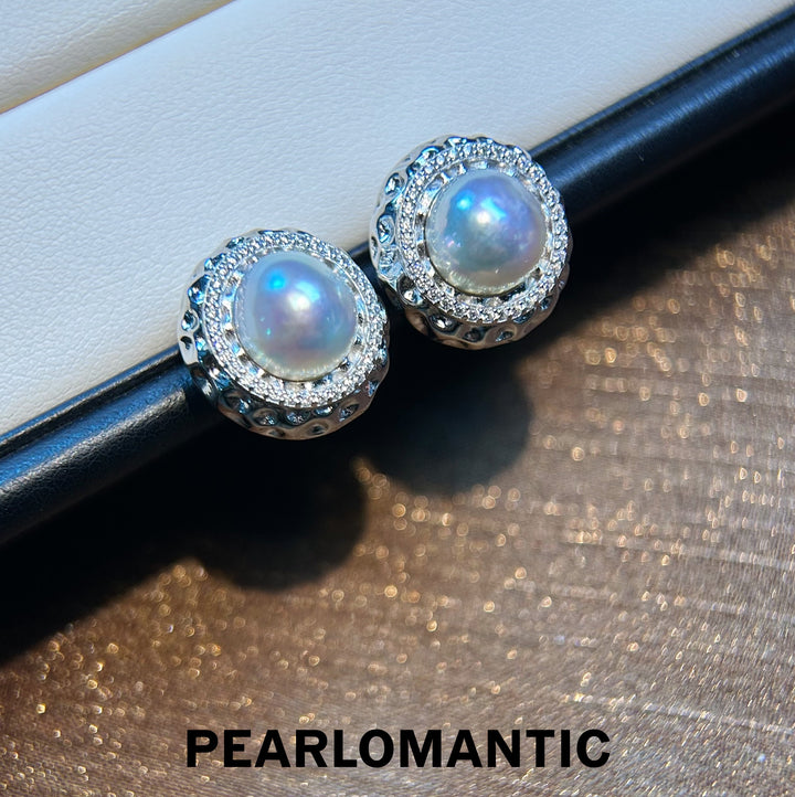 [Designer's Choice] Australian White Pearl Moonstone Glow Earrings w/ S925 Silver