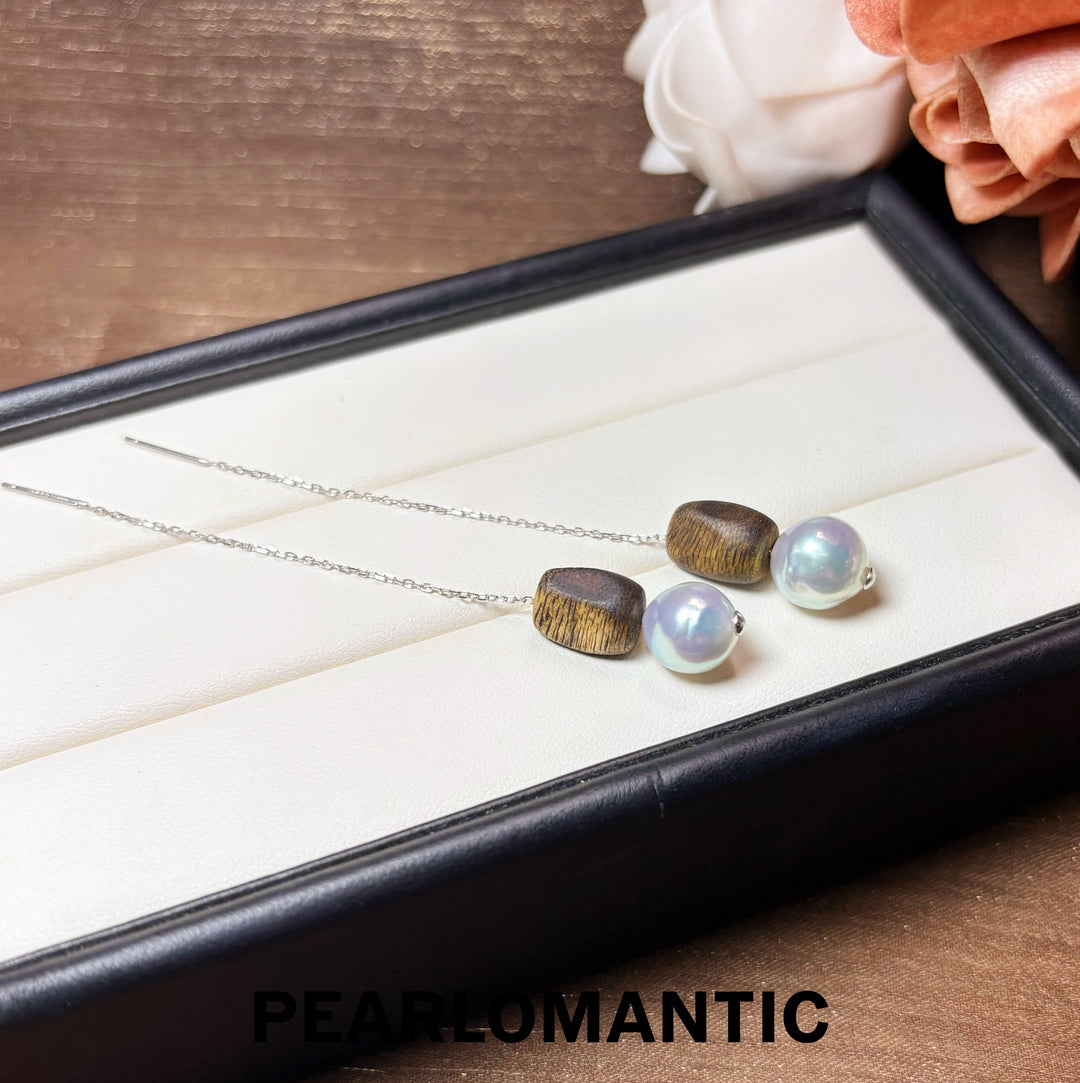 [Fine Jewelry] Akoya Madama Baroque Pearl Agarwood Convertible Threader Earrings
