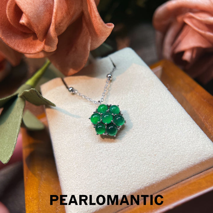 [Designer's Choice] S925 Silver & Jade Verdant Bloom Chalcedony Pendants w/ Chain