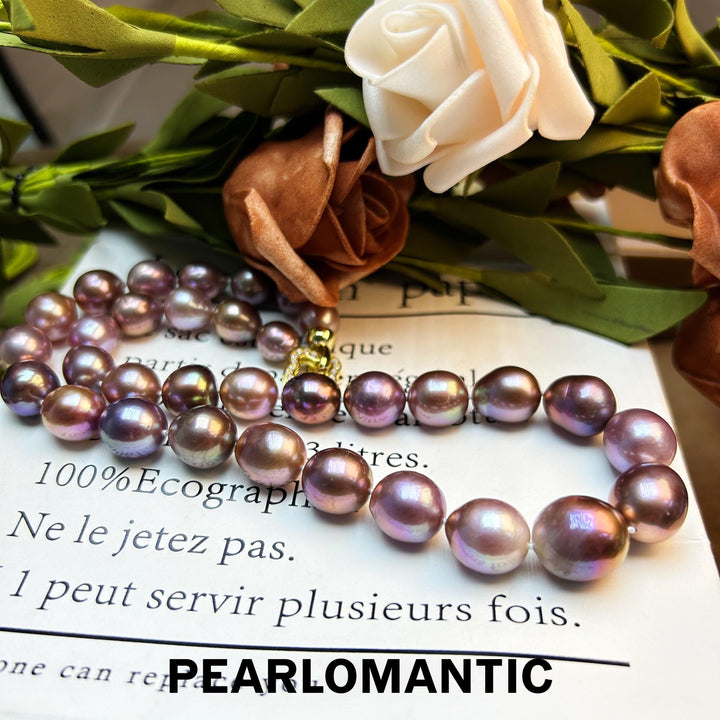 [Designer's Choice] Freshwater Baroque Pearl 9-12mm Candy Purple Classic Necklace 42cm