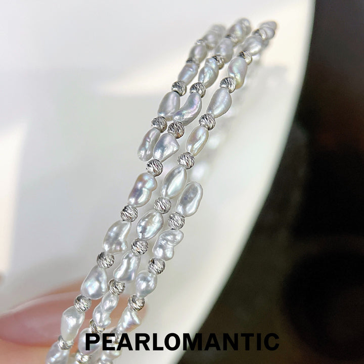 [Designer's Chioce] Australian White Keshi Pearl Moonlight Bead Bracelets w/ S925 Silver