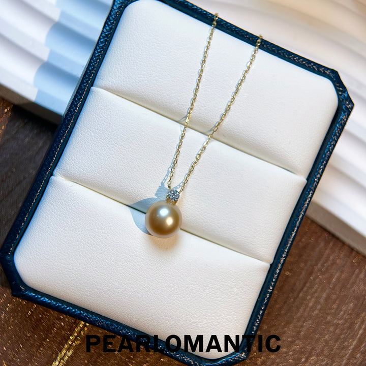 [Fine Jewelry] 18k Gold South Sea Pearl & Diamond Pendants w/ 18k Gold Chain