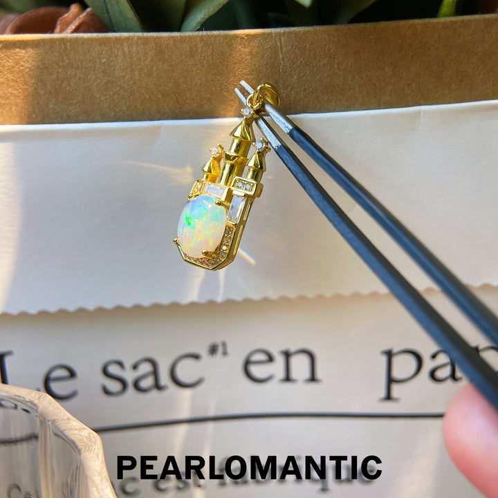 [Designer's Choice] S925 w/ Gold Plated Opal Castle Design Pendants