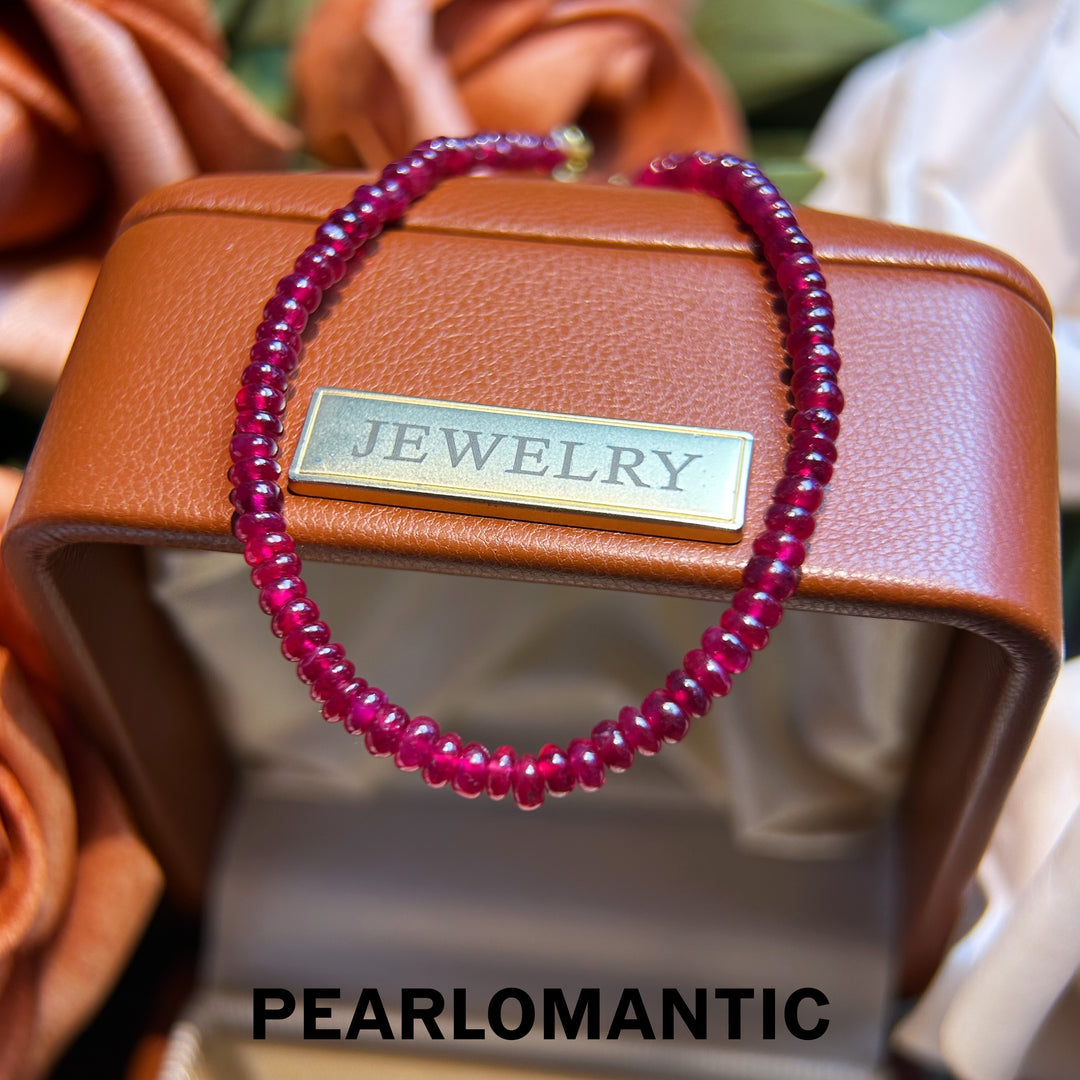 [Fine Jewelry] 18k Gold & Ruby 2.5-3mm Classic Simple Berryline Bracelets