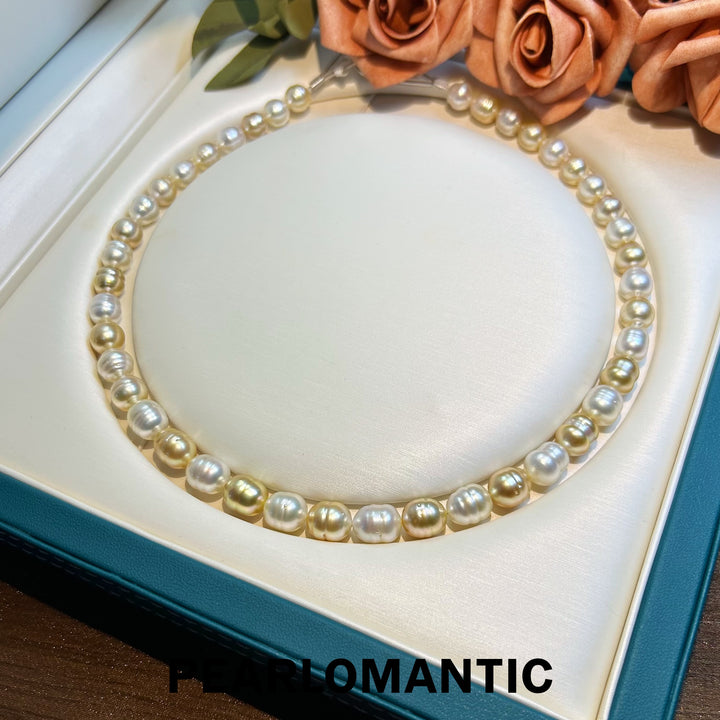 [Designer's Choice] South Sea Golden & Australian White Pearl Twirl & Glow Necklace