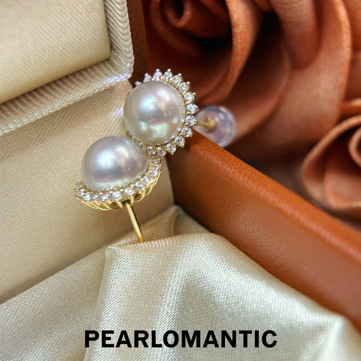 [Fine Jewelry] 8-9mm Akoya Madama Color Pearl Sunflower Earrings