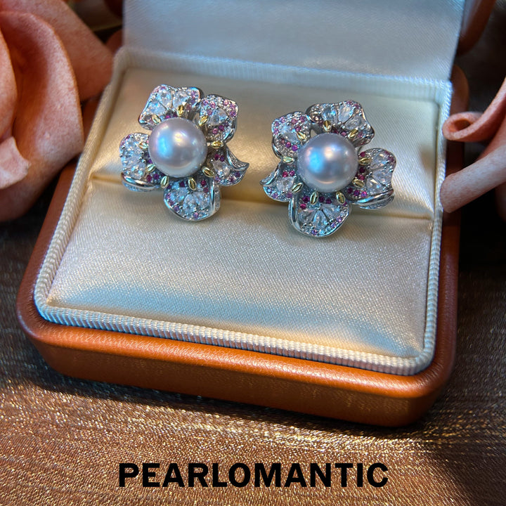 [Designer's Chioce] Australian White Pearl Luminous Gem Glow S925 Silver Earrings