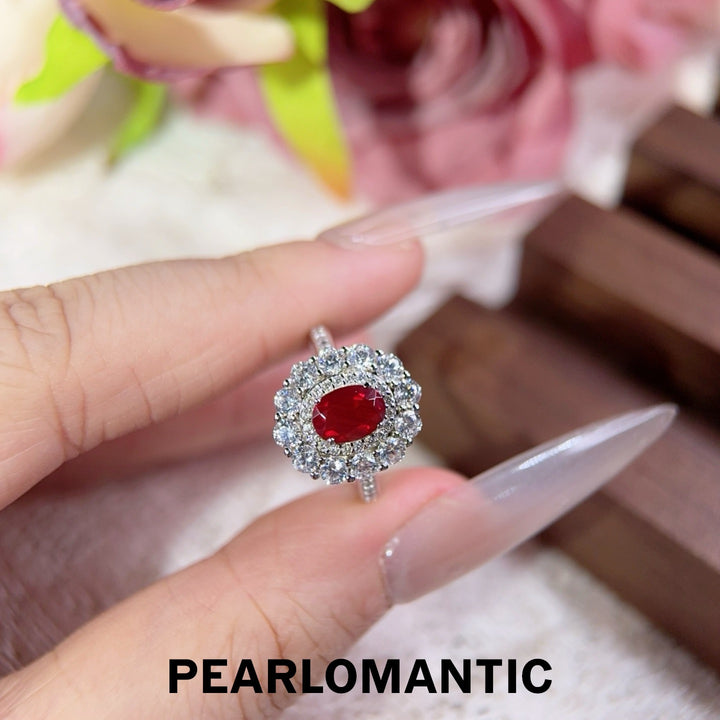 [Designer’s Choice] Solar Halo Natural Sunstone Oval Ring 0.76ct S925