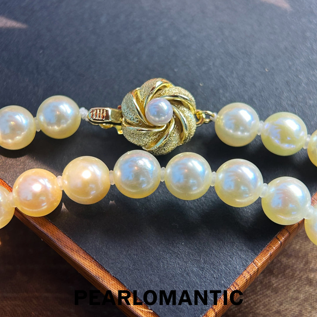 [Fine Jewelry] Akoya Pearl 6-7mm Golden Feather Classic Necklaces w/ S925 Silver