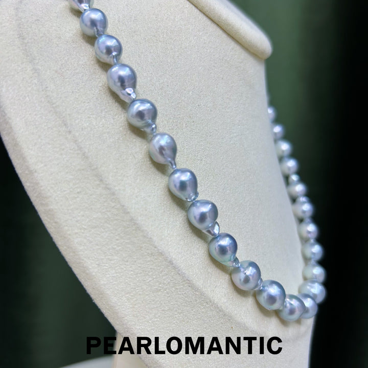 [Designer's Choice] Akoya Baroque Silver Blue Necklace w/ All-purpose Clasp