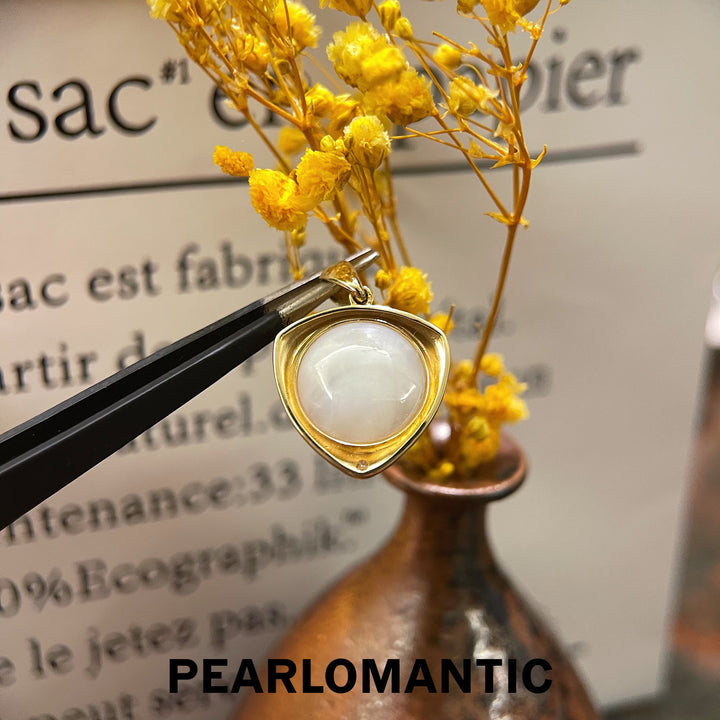 [Fine Jewelry] Saltwater Japan Mabe Pearl 13-14mm Pendants w/ 18k Gold & Diamond