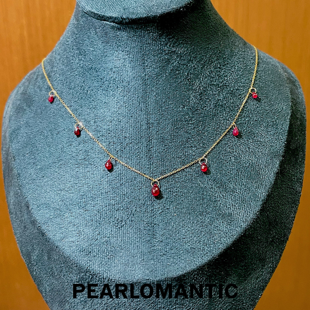 [Group-Buying] 18k Gold Pigeon Blood Ruby Pear-Shape Necklace Length 40+5 cm