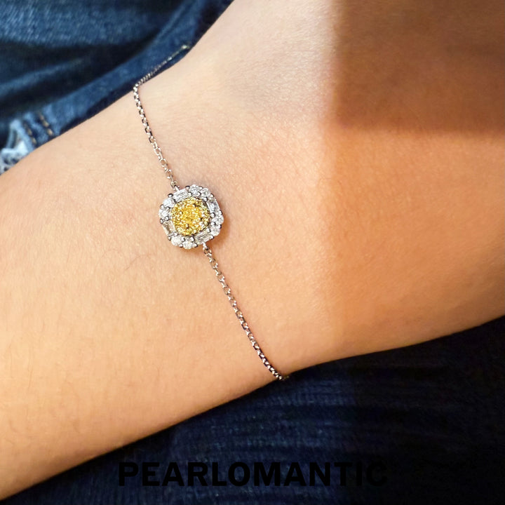 [Fine Jewelry] 18k White Gold &amp; Yellow Diamonds Golden Solstice Adjustable Bracelets