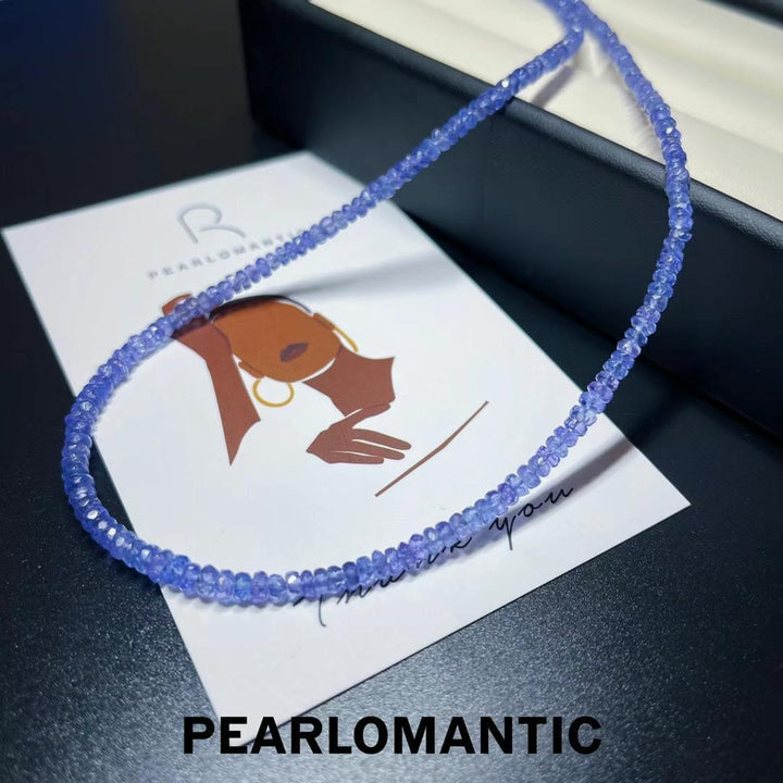 [Fine Jewelry] 18k Gold & Tanzanite 2.5mm-3.5mm Bead Cut Necklace