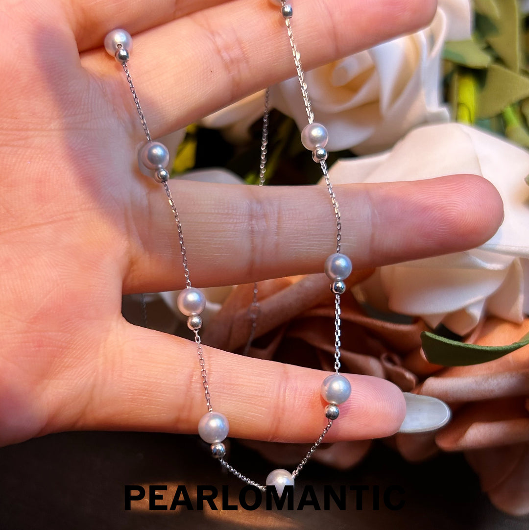 [Fine Jewelry] Akoya Pearl 4.5-5mm Starry Dots - Smile Minimalist Necklace Pendants