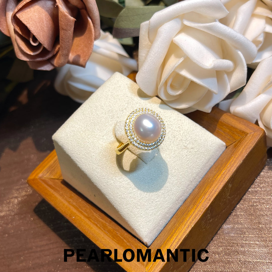 [Designer's Choice] Australian White Pearl 9-10mm S925 Silver Adjustable Rings