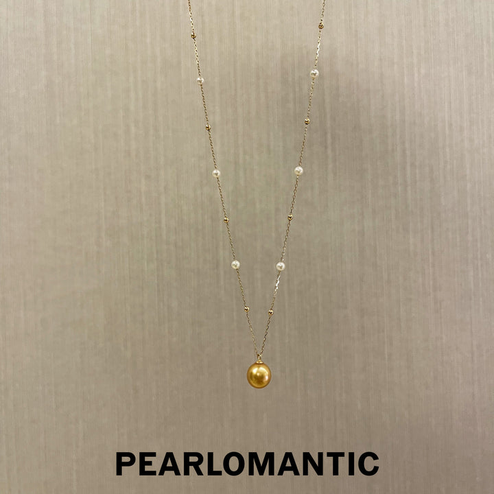 [Fine Jewelry] 18k Gold & South Sea Golden Pearl + Akoya Pearl 3-9mm Spaced Pendants