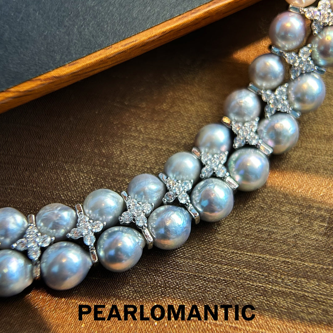 [Designer's Choice] Akoya Grace Double-Strand Pearl Necklace with Bowtie Clasp