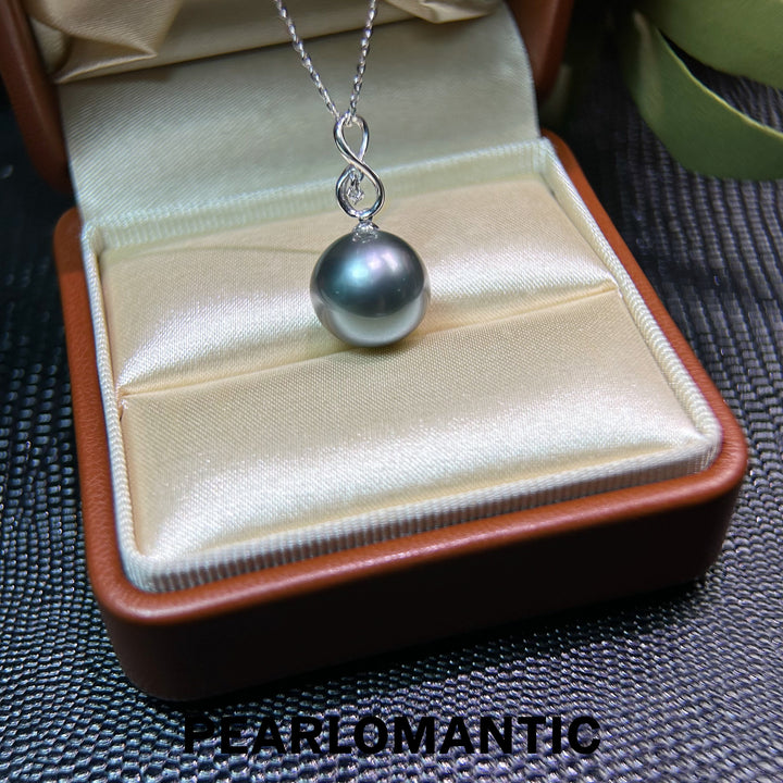 [Fine Jewelry] Infinity Charm Exquisite 18K Gold &amp; Diamond Black Pearl Pendant