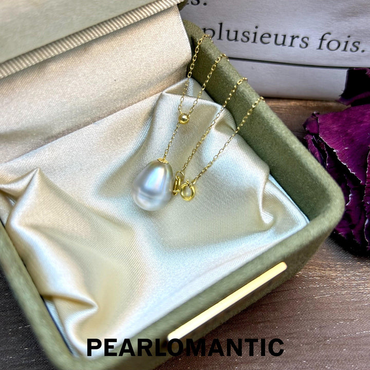 [Fine Jewelry] Australian White Pearl Baroque 18k Gold Y-style Chain